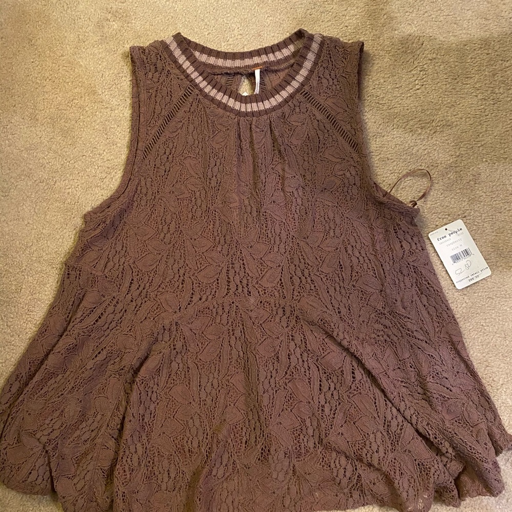 Free people NWT lace flare tank